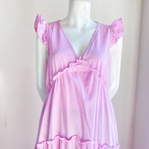 NWT Kendall And Kylie Lavender Tiered Sleveless Boho Maxi Dress 8/10 - Picture 2 of 7